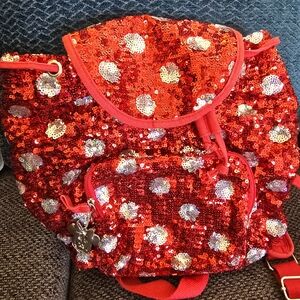 Disney Minnie Mouse Red Sequin Polka Dot Mini Backpack